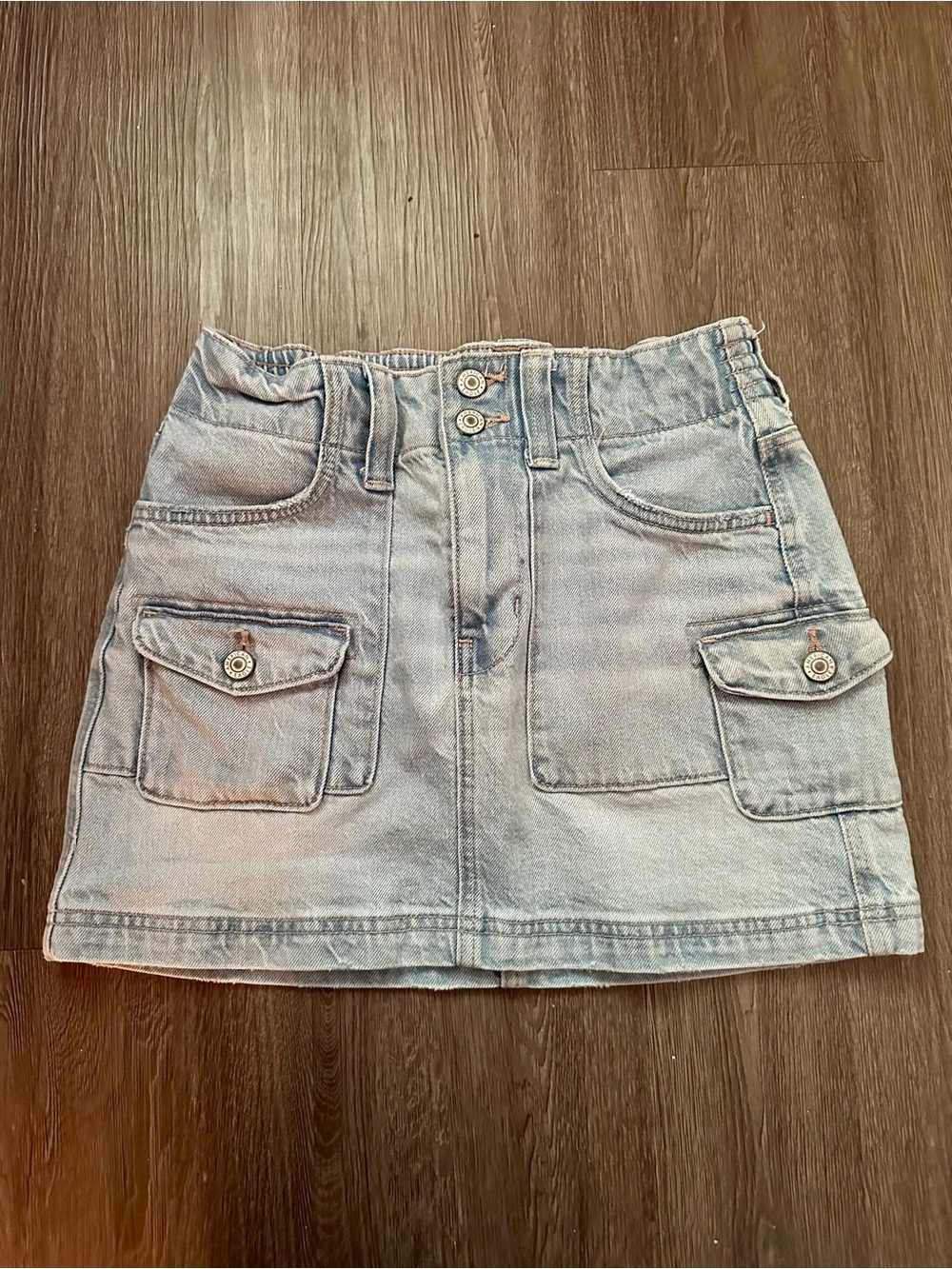 American Eagle Denim Cargo Mini Skirt